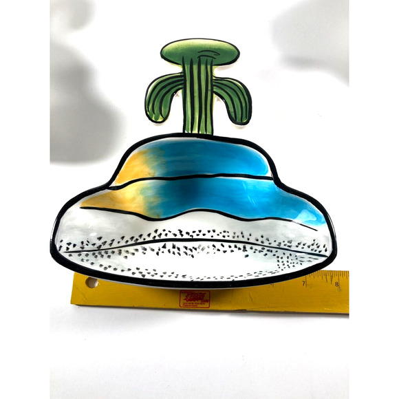 Ceramic Cactus Chip Salsa Appetizer Dip Bowls Clay art Lot‎ of 3 - Picture 5 of 7